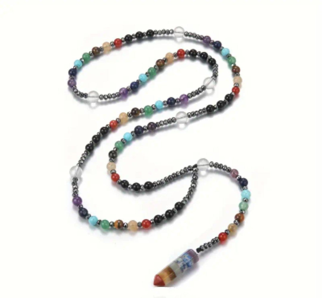 Colourful chakra necklace