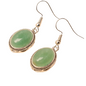 Oval Green gemstone Boho earrings